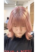 レイヤーカットパールピンクトリプルカラーケアブリーチホワイト
