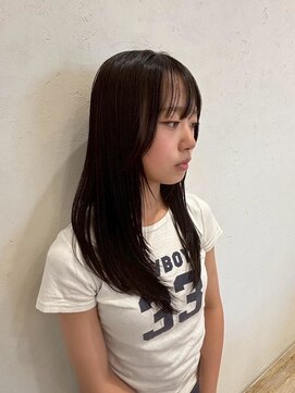 ヘアー ワークス ボナ 前橋店(HAIR WORKS bona.) 韓国風◎トレンドレイヤーロング/黒髪/顔まわりカット