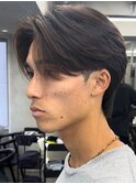 センターパートニュアンスパーマ曲がる縮毛矯正