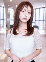 ハバナ 渋谷(HAVANA)&nbsp;ミディアムレイヤーカット×ココアブラウ／髪質改善／顔まわり