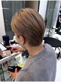 【藤岡】透明感ベージュ×質感ショート