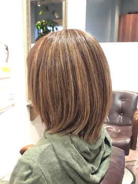 ヘアー グリーン(hair green) 30代40代50代/白髪ぼかしハイライト/外ハネボブ