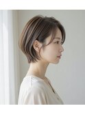 ショートカットx白髪ぼかしx髪質改善x縮毛矯正xダブルカラー