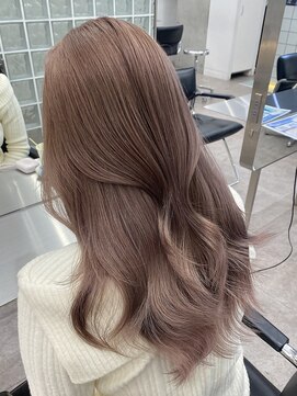 サンクプロジェクト(cinq PROJECT) ミディアムストレートモカブラウンピンクグレージュブリーチなし