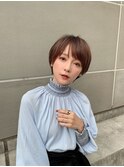 代々木　ナチュラルピンクスイートAラインの甘辛ショートボブ
