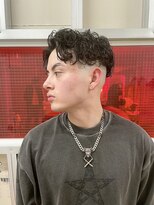 メリケンバーバーショップ トーキョー(MERICAN BARBERSHOP TYO)&nbsp;ハイライト/マッシュパーマ/ウルフ/アッシュブラック【嶋壽】173