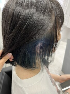 アオアクア バイ グルグル 小岩店(ao akua by GULGUL) .ブルー×ブラック インナーカラー.