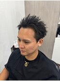 ダークアッシュ/アッシュブラック/カルマパーマ/ベリーショート