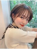 小顔フェザーショート×くすみベージュ×髪質改善[横浜駅]