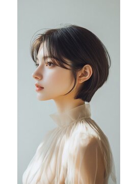 リアン アオヤマ(Liun Aoyama) 【ショートヘア,ショートボブ,脱白髪染め】バングなし大人ボブ