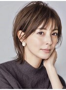 大人ショートレイヤー白髪ぼかし脱白髪染め40代50代60代