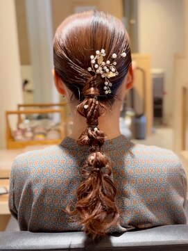 タイト編み下ろし　～結婚式お呼ばれヘアアレンジ～