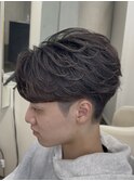 フェザーショートフェザーパーマセンターパート熊本メンズカット