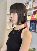 黒髪ぱっつんボブ×髪質改善サイドスタイル