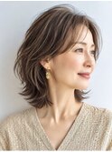 抜け感のある上品レイヤーボブ