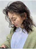癖っぽミディパーマ