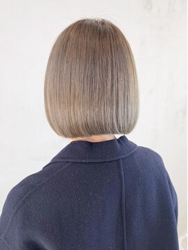 アルバム 池袋(ALBUM) オリーブベージュ_外ハネボブセクションカラー_ba366392