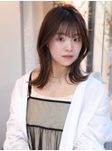 ワンカール/外ハネ/くびれヘア/グレージュアッシュ/センター北