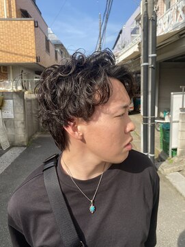 スウェル 船橋店(Swell) MEN'S/マッシュパーマ/ウルフ/アッシュブラック/カルマパーマ2