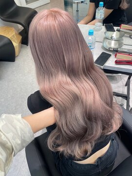 ペレ 栄店(PELE) デザインカラー/レイヤーカット/ウェットヘア/オリーブベージュ