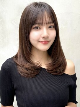 ミラリー トウキョウ(Mirareee Tokyo) 20代30代40代◎前髪パーマグレーベージュレイヤーロング黒髪