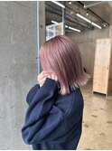 メテオカラー/ペールピンク×切りっぱなしロブ 薬院/天神/博多