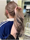 ケアブリーチカラーブロンドベージュ裾カラー毛先カラー