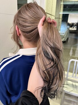 ダブ アオヤマ(DaB AOYAMA) ケアブリーチカラーブロンドベージュ裾カラー毛先カラー