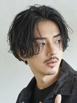 シャドウパーマセンターパートメンズパーマスパイラルパーマ