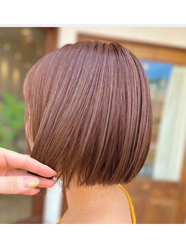 リエットヘアー 杢左店(Lie-et. hair) 透明感ピンクブラウン×コンパクトボブ#ショートボブ #ツヤ髪