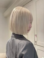 ベレーザ 渋谷(BELEZA) 17532全頭ブリーチボブレイヤーミニマルボブグレーブラウン