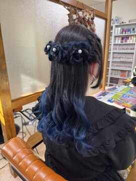 レイファ(REIFA) ダップルカラー(ブリーチ一回)ヘアアレンジ