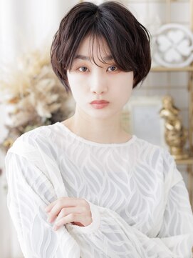 カバーヘア イヴ 戸頭店(COVER HAIR EVE) くせ毛風レイヤーボブ黒髪小顔クールショートa戸頭20代30代40代