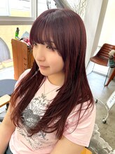 ヘアメイク デザート(HAIR MAKE DESART) 高盛 優芽香【ロングレイヤー×ダークチェリー】
