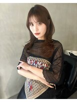 フィルムス 表参道(FILMS)&nbsp;グレージュブラウン/ミディアムレイヤー/韓国巻き/顔周りカット