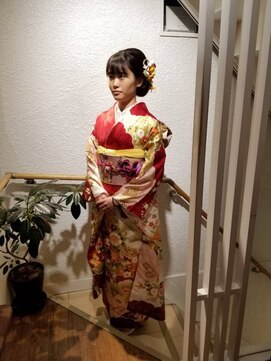 矢島美容室 荻窪店 サイドのお団子ヘア