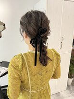 スミ(sumi)&nbsp;編みおろしスタイル/ベロアリボン