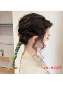 ヘアアレンジ/ヘアセット/ポニーテール/ローポニー/結婚式二次会