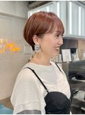 【立川cres奈佳子】丸みショート×オレンジカラー