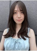 黒髪 ボブルフ ネビージュ 小顔 ワンレン