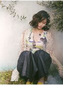 ひし形レイヤーカットボブパーマ韓国風ウェットヘアtk5越谷
