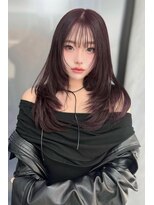 ランズ(LANDS)&nbsp;レイヤーカット　カシスピンクカラー 【韓国ヘア 大阪 梅田】