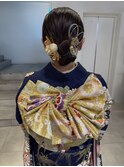 結婚式/振袖コーデ/タイトアレンジ/吉祥寺/高石