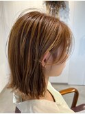切りっぱなしボブ/外ハネ/ミディアム