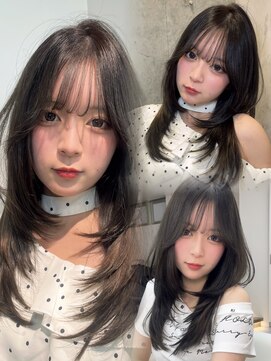 ロンドルピナス 小倉(Lond Lupinus) 黒髪カタログ/オリーブグレー/ココアベージュ/小顔に見せるヘア