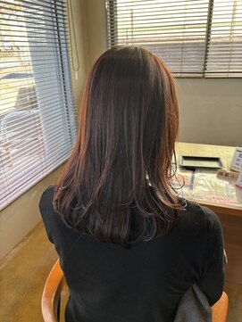 ブリーチなしレッドブラウン