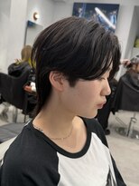 プリアバイポプルス 渋谷(pria by popls) フェザーパーマシャドウパーマダークブラウン毛流れパーマ