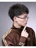 ツーブロック刈り上げ短髪ツイストダウンバング30代男性