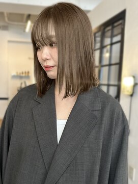 ラリカ(La Rica) ミルクティーベージュ ボブ ストレートパーマ 髪質改善