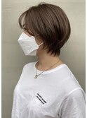 ショートスタイル　ベージュカラー　カーキベージュ　担当中西